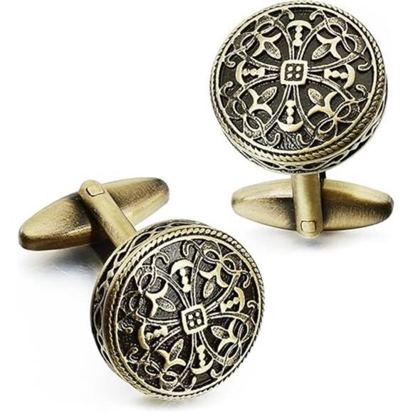 Cufflinks and Studs for Men-Fashion Men Vintage Enamel Carbon Fiber Tuxedo Shirt - Picture 7 of 7